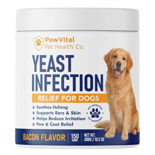Natural Yeast Infection Treatment for Dogs, 150 Chews – Anti Yeast Support for Itchy Skin & Ears...