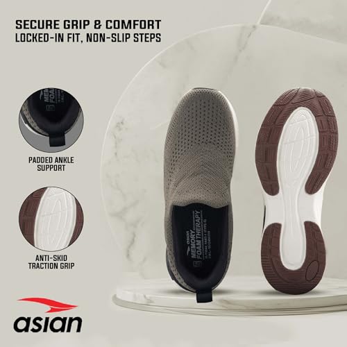 Image of ASIAN Wonderwalk Pro-16 Men's Walking Shoes with Ultra-Soft Cushioning | Slip- On Shoes with Lightweight Design | Ideal for Daily Walking, Gym & Travel