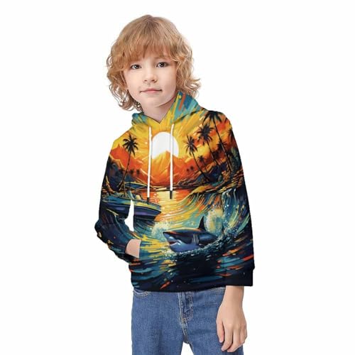 Pull Requin 3D chaud et confortable pour enfant et ado hiver