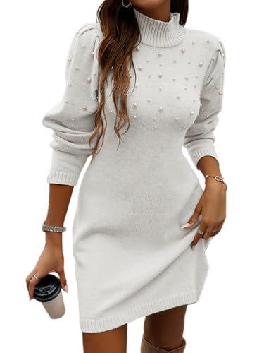 shownicer Strickkleid Damen Langarm Bodycon...