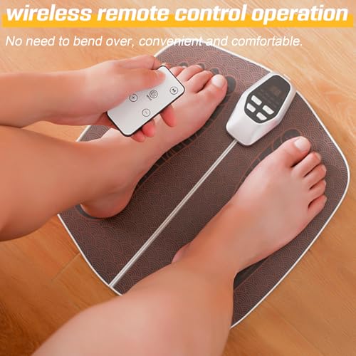 EMS - Masajeador de pies eléctrico, portátil, con mando a distancia, 8 modos y 32 intensidades, masajeador para pies, circulación sanguínea - imagen 5