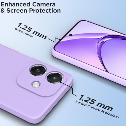 Image of Outlouders Back Cover for Oppo A3x 5G / A3x 4G / A3 5G | Camera Protection | Durable Soft Matte Silicone Bumper Case (Purple)