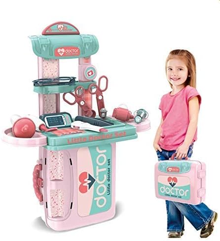 FOROLY Pretend Play Baby & Toddler Big Size Plastic School Bag Set Toys for Kid Girls & Boys (Multicolor) (New Doctor Set Bag Toy Set)