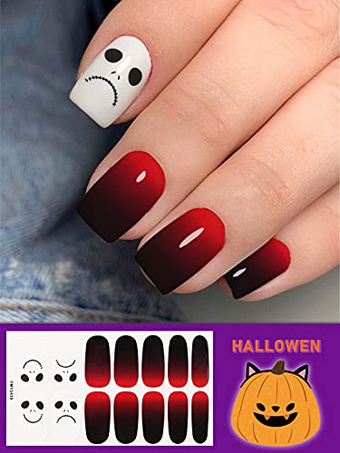 14 Blatt Halloween Full Wraps Nagellack Aufkleber,EBANKU Selbstklebende Nail Art Decals Aufkleber mit 1 Nagelfeile… – Bild 3