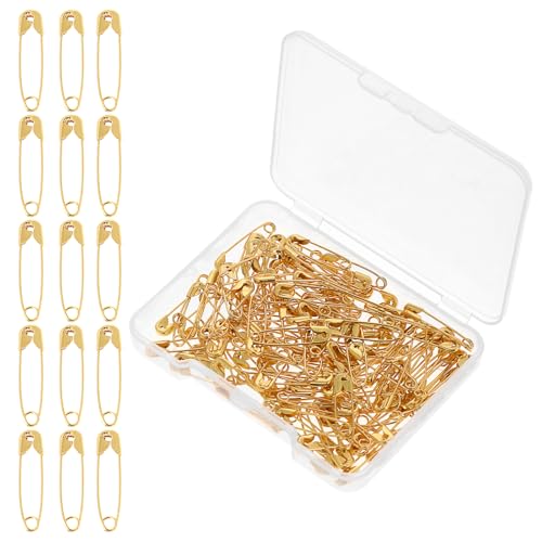 Gold Small Safety Pins, 19mm/0.75Inch Tiny Safety Pins for Clothes Rust Resistant Metal Mini Saftey Pins for Tags DIY Crafts Sewing Jewelry Making (500Pcs/Box)