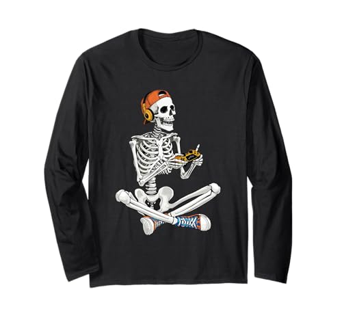 Spooky Season Funny Skeleton Playing Video Game Boys Kids ����T�V���c