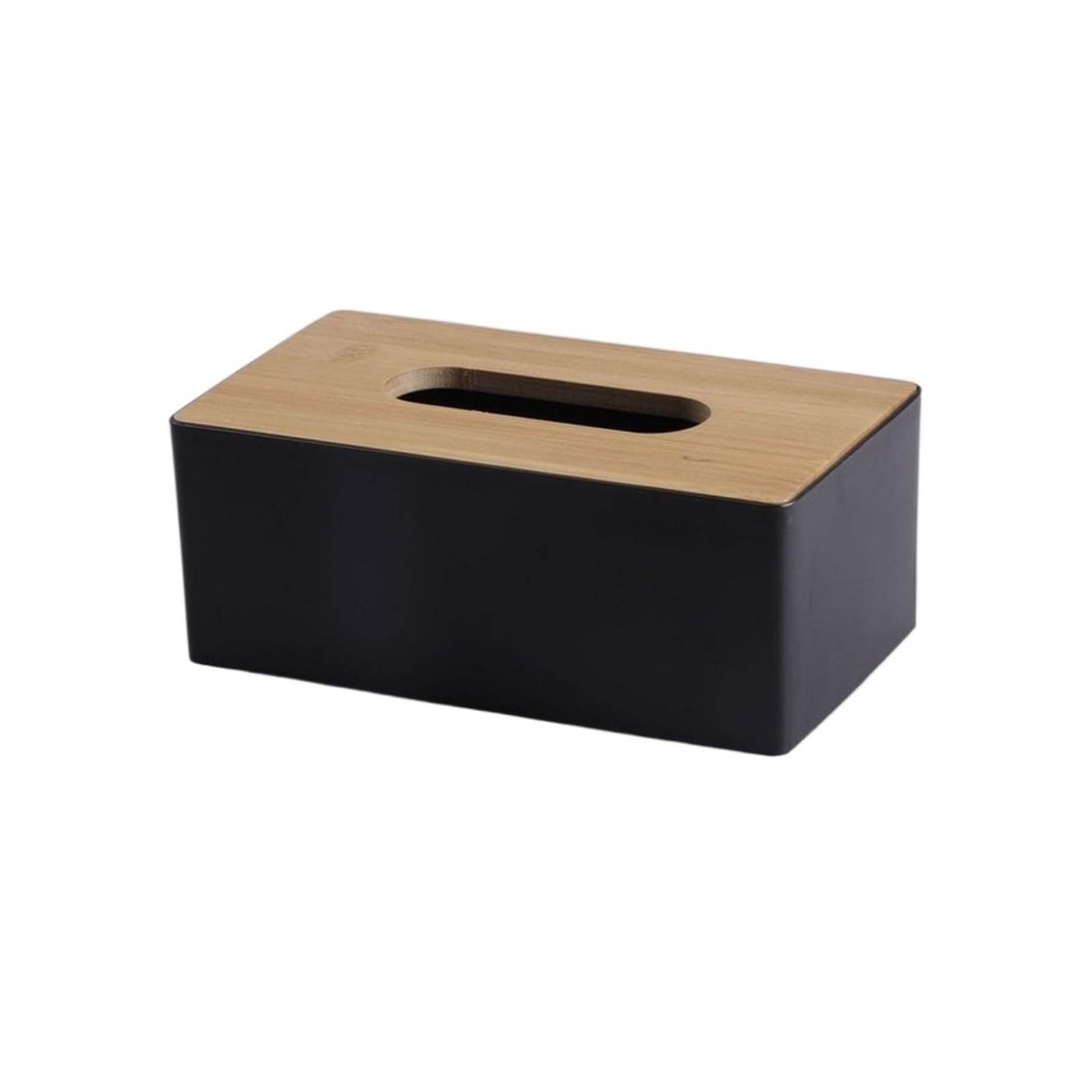 Tissue Case Tissue Box Napkin Holder Case Paper Container Cover Wood Hotel Storage Home Table Decoration Tissue Dispenser(Black)