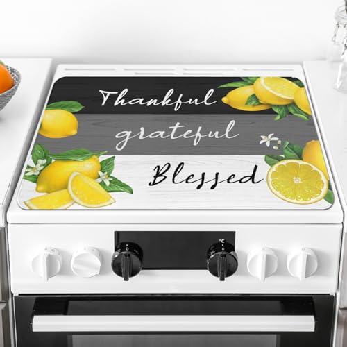 Retro Lemon Glass Stove Top Cover