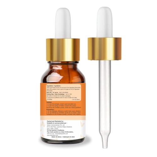 Image of Crysalis Sea Buckthorn (Hippophae Rhamnoides L) Oil Pure & Natural Undiluted Essential Organic Cold Pressed Oil Renew Skin & Promotes Elasticity,Reduces Dark Spot In Rough Skin 30ml