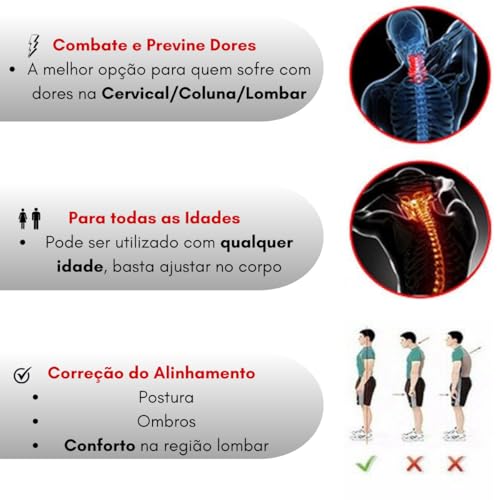 Colete Corretor Postural Ajustável Coluna Cervical Unissex