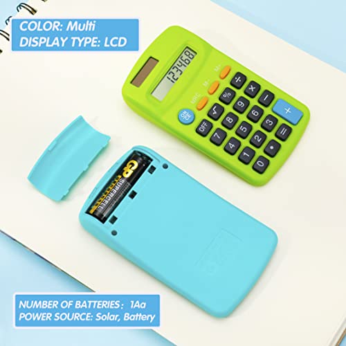 Jspupifip 18 Pcs Solar Basic Desktop Calculator, 12-Digit Black Lcd Calculator, Big Buttons Large Display Handheld Calculator For Office Home School Student Function(Multicolor) #TOP7