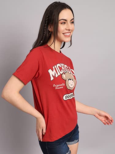 Image of THE DRY STATE Womens Cotton Half Sleeve Round Neck Tshirt