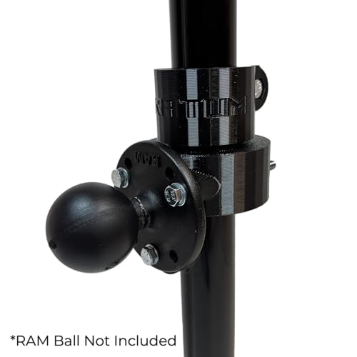 Image of Transducer Pole with Ball Mount Adapter (Ball Not Included), RAM Ball Boat Mount, Adjustable 30 inch-60 inch Telescoping Pole for Livescope LVS34, LVS32, Mega Live 1 & 2, Active Target 1 & 2