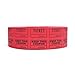 Huron Double Raffle Ticket Rolls for Drawings, Raffles, and Events; Red, Case of 4 Rolls (2000 Tickets per Roll)