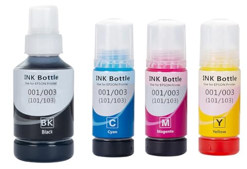 Ink 103 for EcoTank for EPSON Combo Set 4-Pack(Black/Cyan/Magenta/Yellow)
