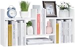 Somdot Desktop Bookshelf, Desk Shelf Organizer Storage Display Shelf Rack, 3 Pack Counter Top Bookcase for Home Office,White