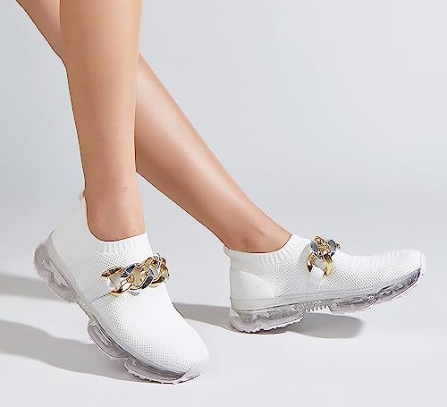 Image of LUCKY STEP Women Air Cushion Fashion Sneakers | Breathable Casual Comfortable Lightweight Walking Shoes