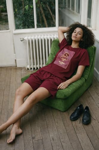Image of Duchess Women's Cotton Printed Night Suit Set of Top & Shorts Pajama Set