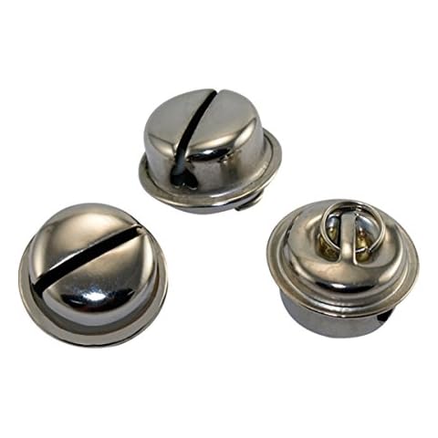3 X Silver Collar Bell Chrome Metal Cat Kitten Tag Loud Noisy 20 mm VOSO Cover