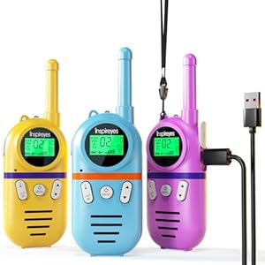 Walkie Talkie Niños Recargable, 48 Horas De Tiempo De Trabajo, 3 Kilómetros De Largo Alcance, Regalos De Cumpleaños, Juguetes Al Aire Libre Para Niños De 3 A 12 Años, Paquete De 3