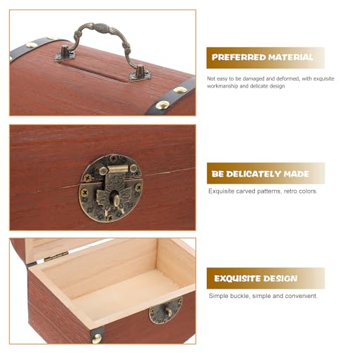 Tirelire en bois avec boîte de rangement verrouillable noire pour bijoux