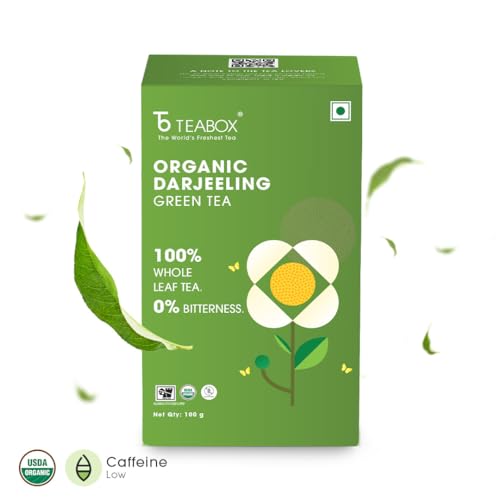 Image of Teabox Green Tea Loose Leaves | Made with 100% Whole Leaf, Sourced from Highlands | 0% Bitterness Assured | 100G