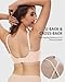 Vinfact Deep V Bras for Women No Underwire Buttery Soft Wireless Bras Light Lift Soft Seamless Bralettes Beige,XL