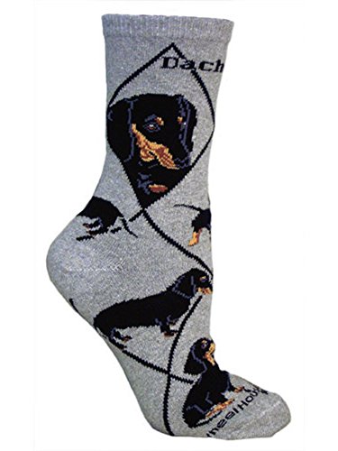 Dachshund Animal Socks ,Grey,Adult Shoe Size 6-8 1/2