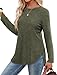 Saloogoe Tunic Sweater for Women Long Sleeve Work Shirts Petite Lounge Tops Winter Clothes Fashion 2025 Army Green S