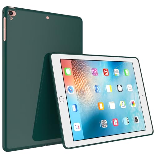 Callyue Slim Case for iPad Air 2 / Air/iPad Pro 9.7 Inch, Ultra Thin Lightweight Matte Soft Flexible Frosted TPU Skin Bumper Back Cover Shell,Dark Night Green