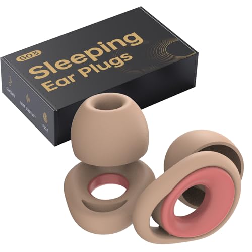 Ear Plugs for Sleeping Noise Cancelling Earbuds, Reusable Silicone Earplugs for Sleeping, High Fidelity with Mute Layer for Snoring Solution for Travel,Focus,45dB Noise Reduction (Rose