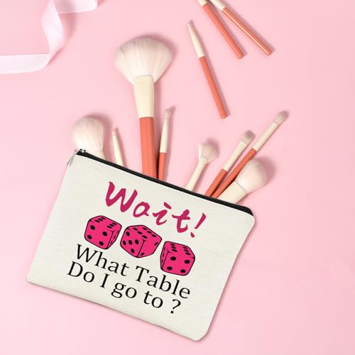 Bunco Dice Game Bag Cosmetic Pouch For Dice Game Lovers Travel Makeup Bag Wait What Table Do I Go To Gambling Lover Player4