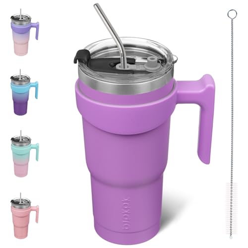 Image of BJPKPK 20 oz Tumbler with Handle & Straw, Insulated Stainless Steel Mug