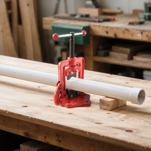 Heavy Duty Forged Pipe Vise, 0.6 to 2 Inch Pipes Capacity Bench Pipe Vice, Forged Bench Yoke Vise for Cutting, Fixing Pipes from 15 to 50mm by ZEONHAK - Image 5