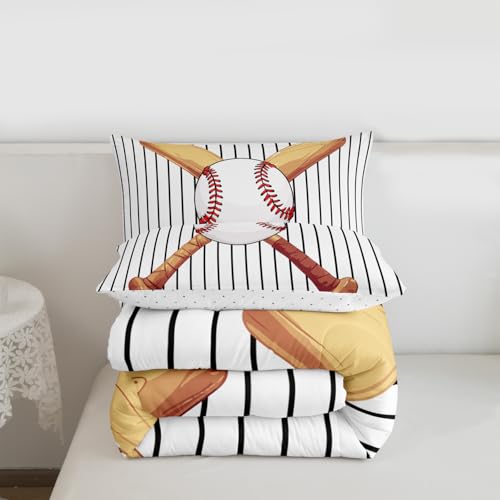 Image of Feelyou Baseball Comforter Set King Size Bedding Set for Kids Teens