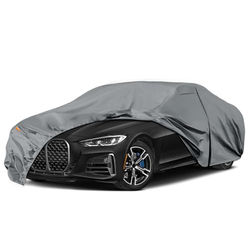 Image of Waterproof Premium Car Covers Replace for 2014-2025 BMW 4 Series, 10 Layers Heavy Duty All Weather Car Cover with Zipper Door, Windproof Bands for Snow Rain Dust Protection