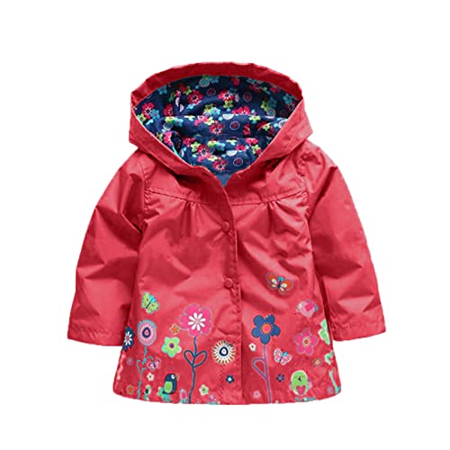 Toddler Boys Windbreaker Casual Kids Lightweight Zip Hooded Jacket Baby Cute Coat Outerwear (Red, 4-5 Years)3