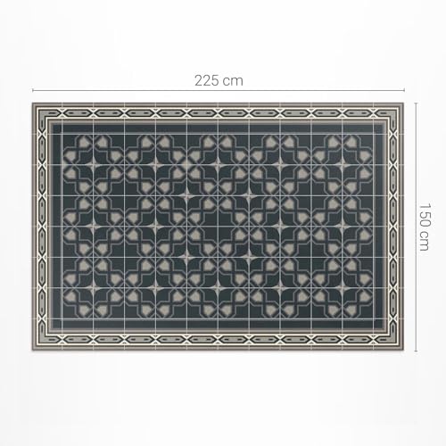 Tapis de balcon imperméable et tapis extérieur rectangle en PVC 150x225 - 4