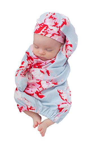 Baby Be Mine Newborn Gown and Hat Set Layette Romper Coming Home Outfit