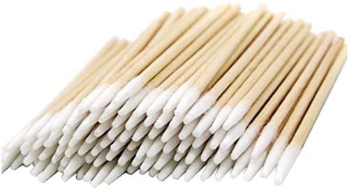 Lot de 300 cotons-tiges avec poignée en bois et pointe pointue pour tatouage, fournitures permanentes, design pratique