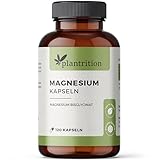 plantrition Magnesium Kapseln 775 mg davon 100 mg elementares Magnesiumglycinat pro Kapsel - Magnesium-Bisglycinat hochdosiert - 120 Vegane Kapseln - Verpackung kann variieren