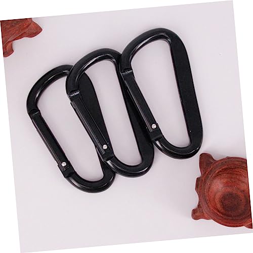 YARNOW 12 Peças mosquetão de rede clipe de mosquetão preto chaveiro mosquetão de acampamento chaleir