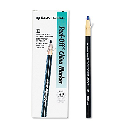 SHARPIE 2072 Peel-Off China Marker, Blue, 12-Pack