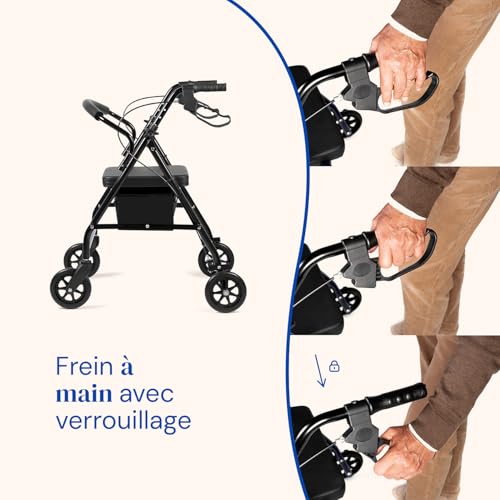 Déambulateur pliable pour seniors Geriafy Lambda rollator 4 roues noir - 6