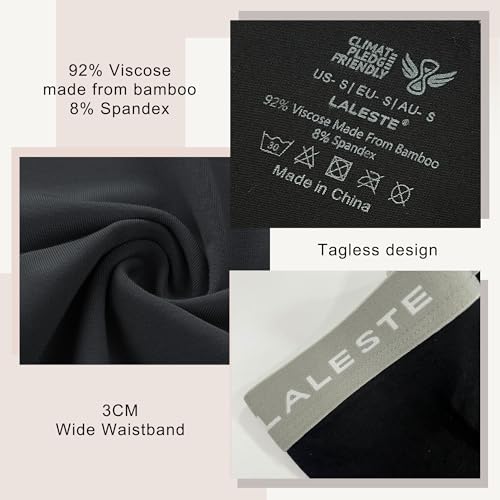 LALESTE Viscose Bamboo Underwear for Women Cotton Boxer Briefs Underwear Stretchy Boy Shorts Panties 4 Pack3