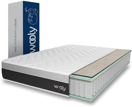 Wooly Level II Matelas 180x200 - Épaisseur 30 cm - Confort Hybride 14 Couches - 