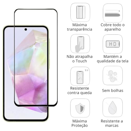 Capa Capinha Anti Impacto + Película Premium 9D Cerâmica + Película de Câmera Compatível Com Samsung