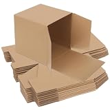 Cabilock 10 Stück Braune Wellpappkartons aus Verstärktem Kraftpapier Kleine Versandkartons mit Deckel Leichte und Portable Kartonboxen für Geschenkverpackungen und Versand