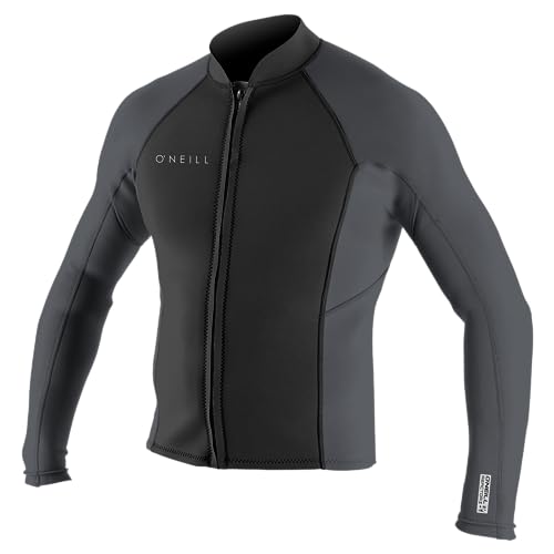 O'Neill Men's Reactor-2 1.5mm Front Zip Long Sleeve Jacket, Black/Graphite, Small