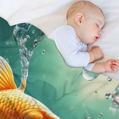 Couverture poisson douce légère, plaid duveteux microfibre pour lit et sofa - 5